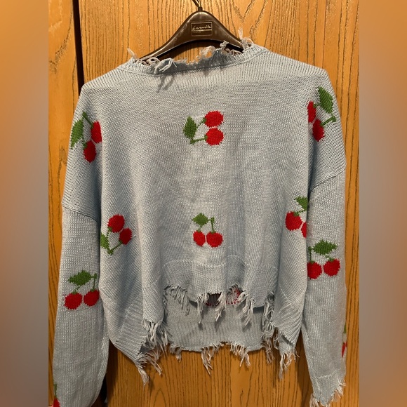 Amazon Women's Ripped Shrug Sweater Long Sleeve Knitted V-Neck Pullover - Picture 6 of 7